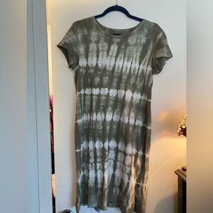 NWT Gap Tie-Dye Olive T-shirt dress